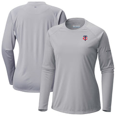 Minnesota Twins Columbia Tidal Tee II Long Sleeve T-Shirt - Gray T-shirts