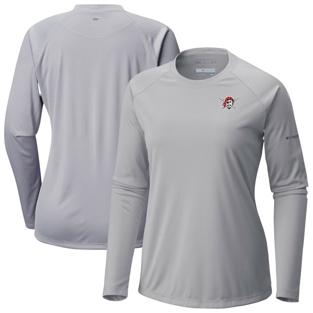 Pittsburgh Pirates Columbia Tidal Tee II Long Sleeve T-Shirt - Gray T-shirts