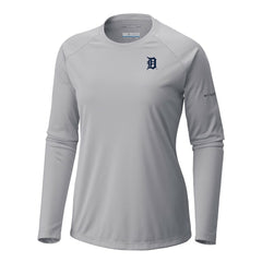 Detroit Tigers Columbia Tidal Tee II Long Sleeve T-Shirt - Gray T-shirts