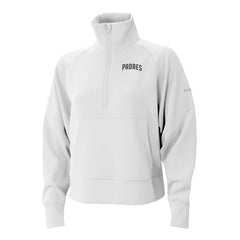 San Diego Padres Columbia Women's Wickhams Hills Raglan Omni-Wick Quarter-Zip Pullover - White Pullover