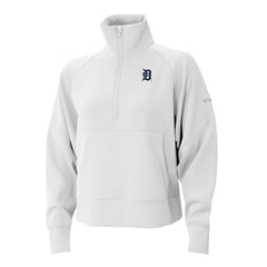 Detroit Tigers Columbia Women's Wickhams Hills Raglan Omni-Wick Quarter-Zip Pullover - White Pullover