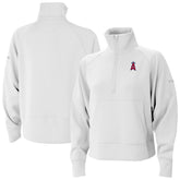 Los Angeles Angels Columbia Women's Wickhams Hills Raglan Omni-Wick Quarter-Zip Pullover - White Pullover