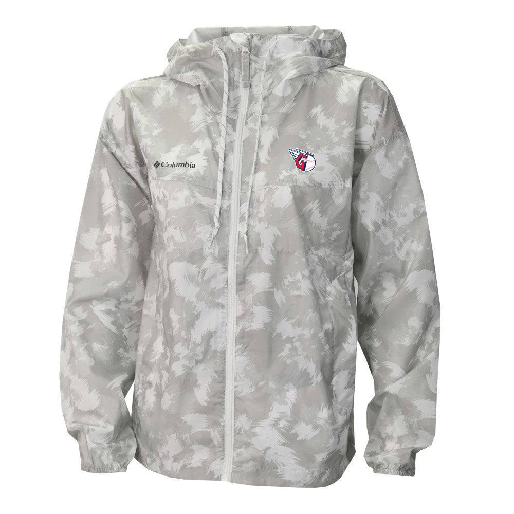 Cleveland Guardians Columbia Women's Flash Challenger Full-Zip Hoodie Windbreaker Jacket - Gray/White Jackets