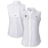 Pittsburgh Pirates Columbia Women's Tamiami Sleeveless Shirt - White