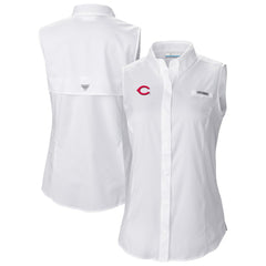 Cincinnati Reds Columbia Women's Tamiami Sleeveless Shirt - White