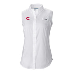 Cincinnati Reds Columbia Women's Tamiami Sleeveless Shirt - White