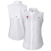 Texas Rangers Columbia Women's Tamiami Sleeveless Shirt - White