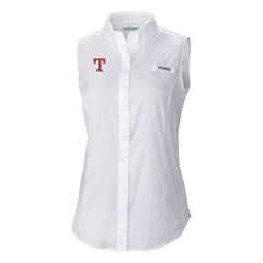 Texas Rangers Columbia Women's Tamiami Sleeveless Shirt - White
