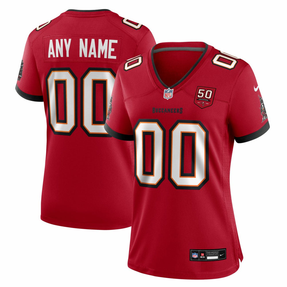 NFL Tampa Bay Buccaneers Women's 50th Season Custom Game Jersey - Red