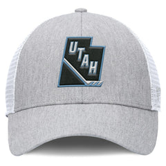 NHL Utah Mammoth Fanatics Utah Badge Trucker Adjustable Hat - Gray/White
