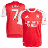 Bukayo Saka Arsenal 2025/26 Home Player Jersey Red