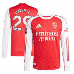 Kai Havertz Arsenal 2025/26 Home Long Sleeve Player Jersey Red