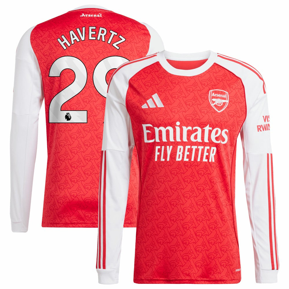 Kai Havertz Arsenal 2025/26 Home Replica Long Sleeve Player Jersey Red