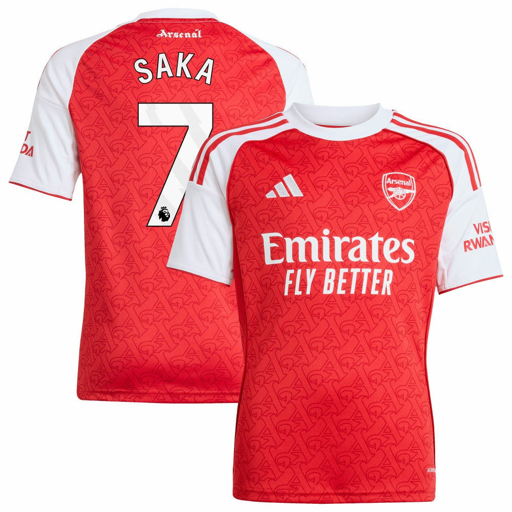 Bukayo Saka Arsenal Youth 2025/26 Home Replica Player Jersey Red