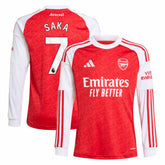 Bukayo Saka Arsenal Youth 2025/26 Home Replica Long Sleeve Player Jersey Red sale