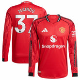 Kobbie Mainoo Manchester United Home 2025/26 Player Long Sleeve Jersey Red shop