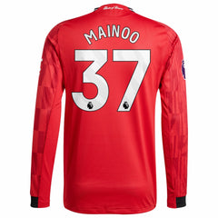 Kobbie Mainoo Manchester United Home 2025/26 Player Long Sleeve Jersey Red shop