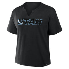 NHL Utah Mammoth Fanatics Women's Combo Stadium Slub Boxy T-Shirt - Black
