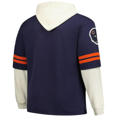 Chicago Bears '47 Big & Tall Split Zone Cornerback V-Neck Hoodie Navy