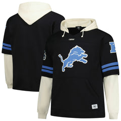 Detroit Lions '47 Big & Tall Split Zone Cornerback V-Neck Hoodie Black