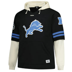 Detroit Lions '47 Big & Tall Split Zone Cornerback V-Neck Hoodie Black