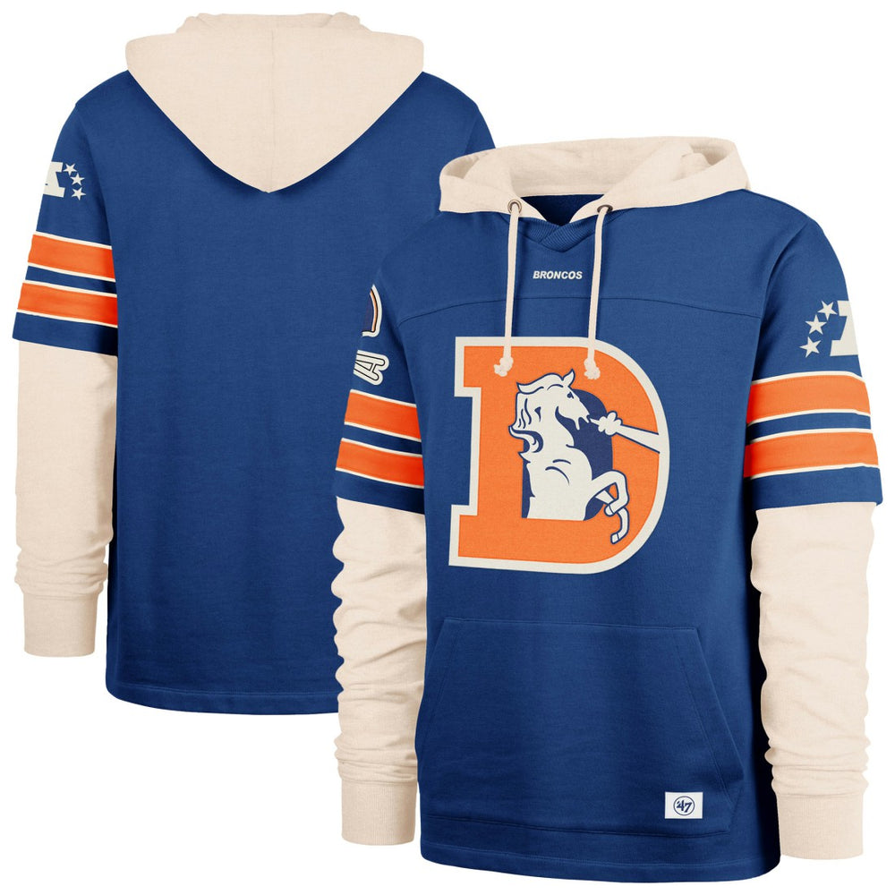 Denver Broncos '47 Big & Tall Split Zone Cornerback Hoodie Royal