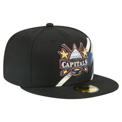 NHL Washington Capitals New Era Faded Lines 59FIFTY Fitted Hat - Black