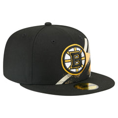 NHL Boston Bruins New Era Faded Lines 59FIFTY Fitted Hat - Black