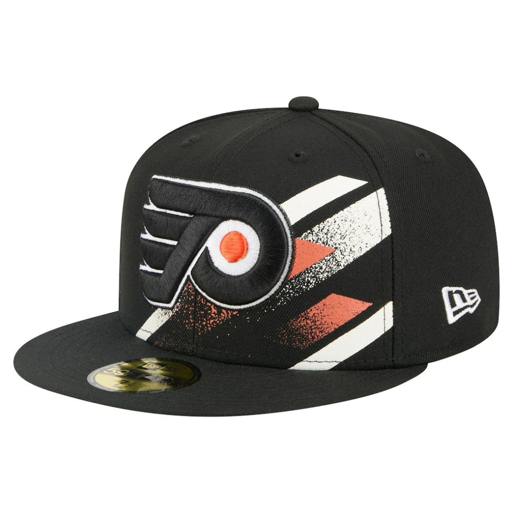 NHL Philadelphia Flyers New Era Faded Lines 59FIFTY Fitted Hat - Black