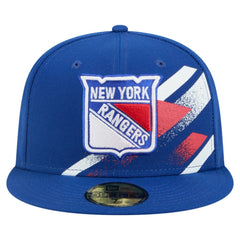 NHL New York Rangers New Era Faded Lines 59FIFTY Fitted Hat - Blue