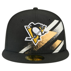 NHL Pittsburgh Penguins New Era Faded Lines 59FIFTY Fitted Hat - Black