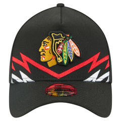 NHL Chicago Blackhawks New Era 39THIRTY A-Frame Perforated Flex Hat - Black