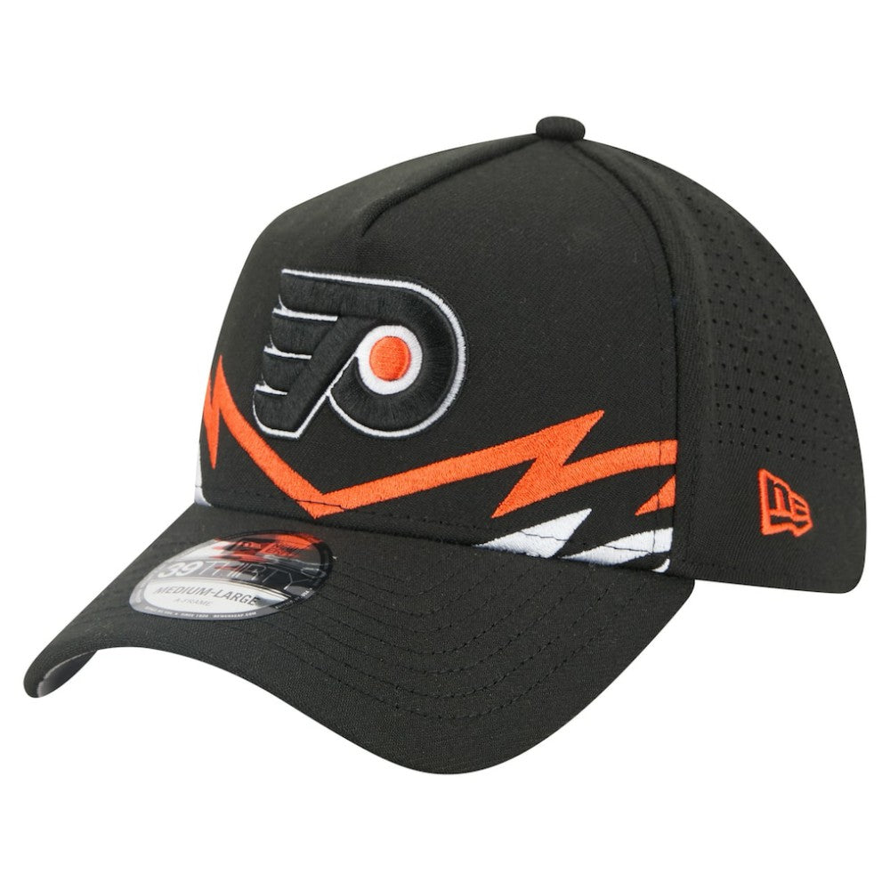 NHL Philadelphia Flyers New Era 39THIRTY A-Frame Perforated Flex Hat - Black