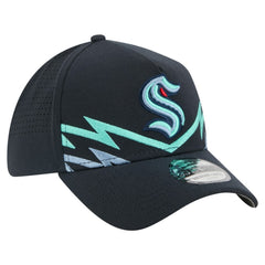 NHL Seattle Kraken New Era Zig Zag 39THIRTY A-Frame Perforated Flex Hat - Deep Sea Blue
