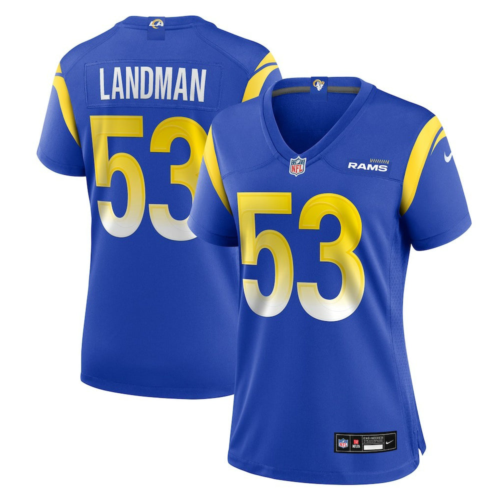 NFL Nate Landman Los Angeles Rams Women's Team Game Jersey - Royal