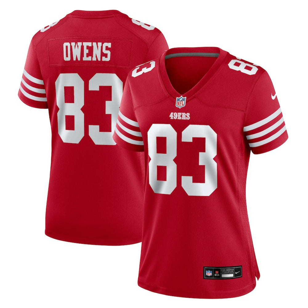 NFL Terique Owens San Francisco 49ers Women's Team Game Jersey - Scarlet
