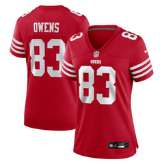 NFL Terique Owens San Francisco 49ers Women's Team Game Jersey - Scarlet