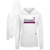 Texas Rangers Levelwear Women's Relay Breaker Pullover Hoodie - White Hoodies
