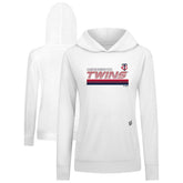 Minnesota Twins Levelwear Women's Relay Breaker Pullover Hoodie - White Hoodies