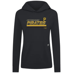 Pittsburgh Pirates Levelwear Women's Relay Breaker Pullover Hoodie - Black Hoodies