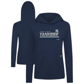 New York Yankees Levelwear Women's Relay Breaker Pullover Hoodie - Navy Hoodies