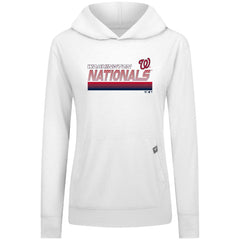 Washington Nationals Levelwear Women's Relay Breaker Pullover Hoodie - White Hoodies