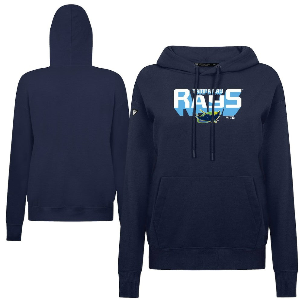 Tampa Bay Rays Levelwear Women's Adorn Retro 3D Pullover Hoodie - Navy Hoodies