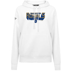 Kansas City Royals Levelwear Women's Adorn Retro 3D Pullover Hoodie - White Hoodies