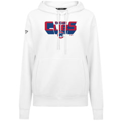 Chicago Cubs Levelwear Women's Adorn Retro 3D Pullover Hoodie - White Hoodies