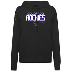 Colorado Rockies Levelwear Women's Adorn Retro 3D Pullover Hoodie - Black Hoodies