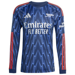 Arsenal 2025/26 Away Replica Long Sleeve Custom Jersey Blue