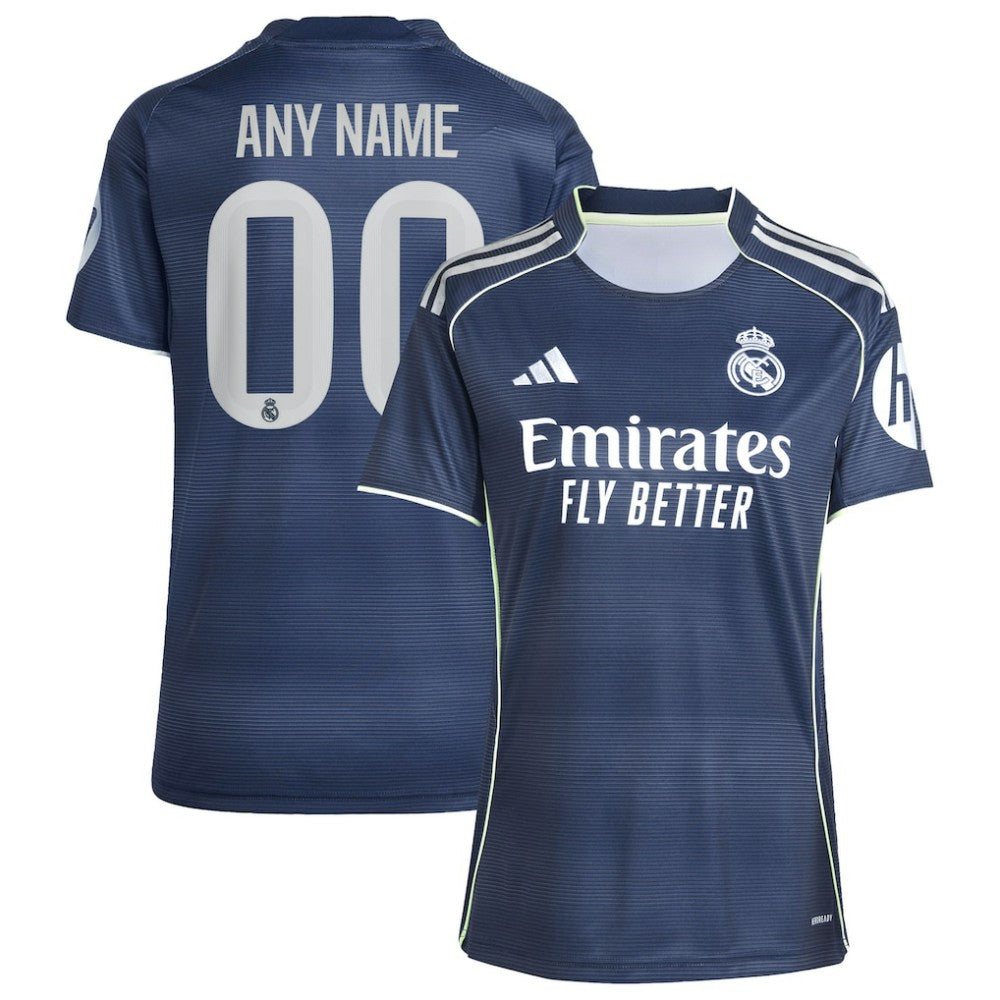 Real Madrid Women's 2025/26 Away Replica Custom Jersey Blue