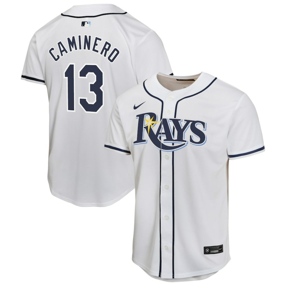 MLB Junior Caminero Tampa Bay Rays Nike Youth Home Player Game Jersey - White