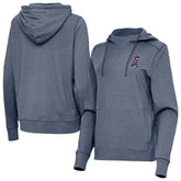 Los Angeles Angels Antigua Women's Justice Stars and Stripes Team Logo Pullover Hoodie - Heather Navy Hoodies